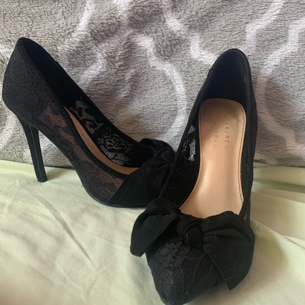 Lacy Black Heels